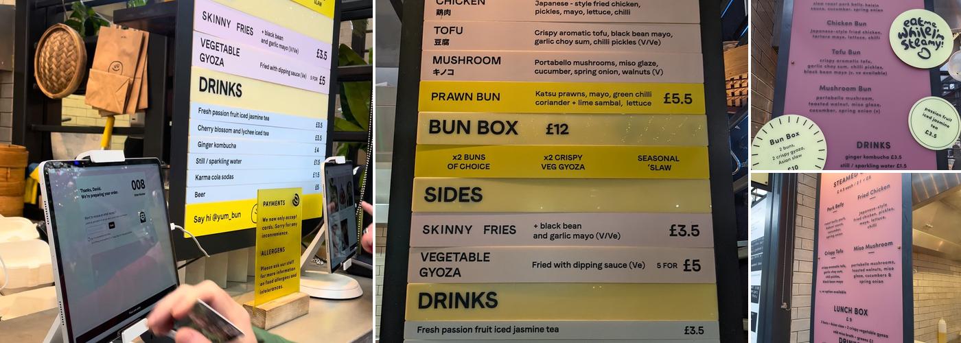 Yum Bun - Spitalfields Market Menu