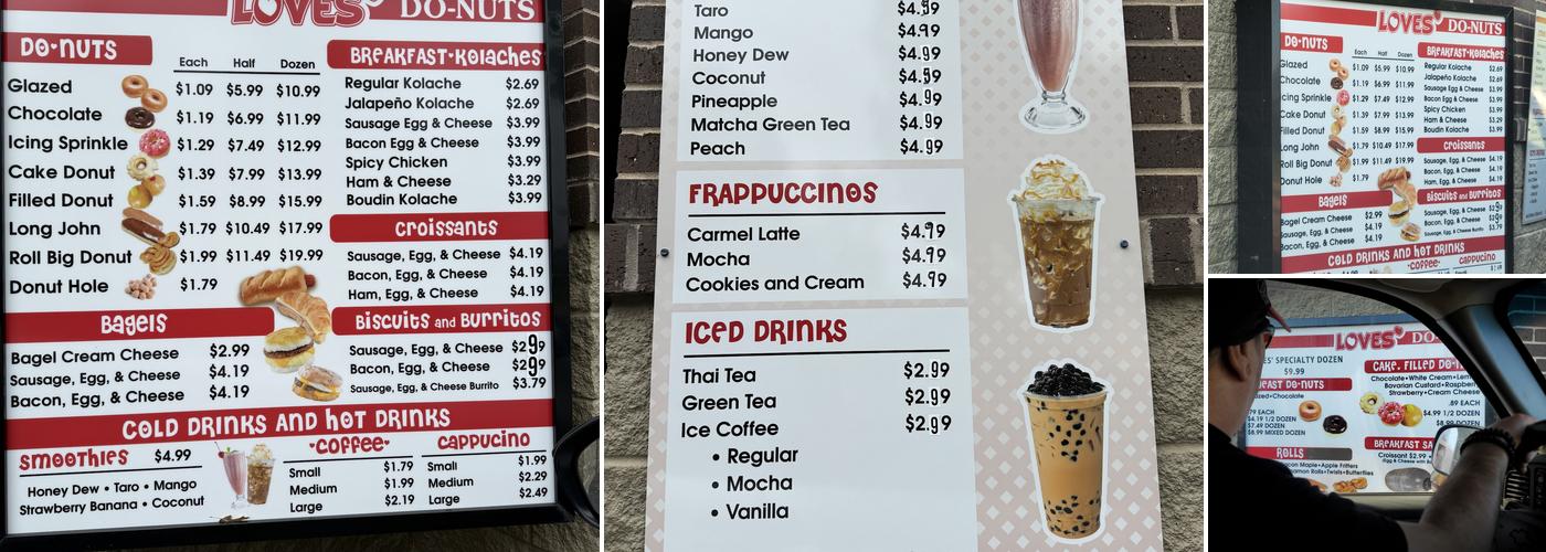 Loves Donuts Menu