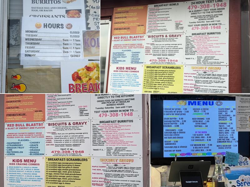 Daylight Donuts Menu