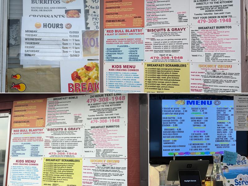 Daylight Donuts Menu