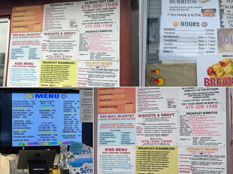 Daylight Donuts Menu