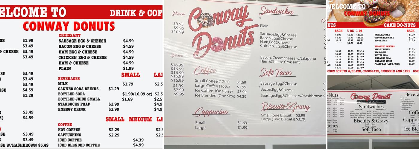 Conway Donuts Menu