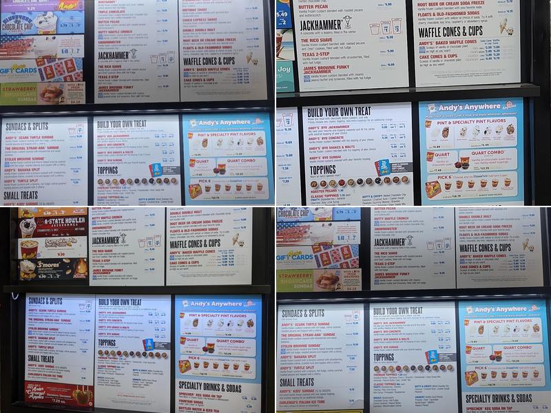 Andy's Frozen Custard Menu