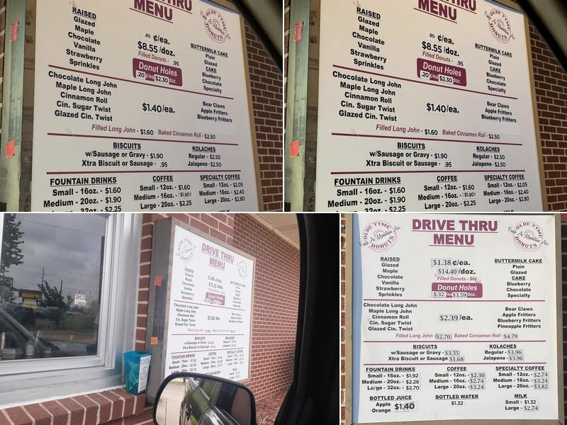 Olde Tyme Donuts Menu