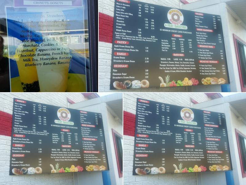 Cronut Donuts Menu