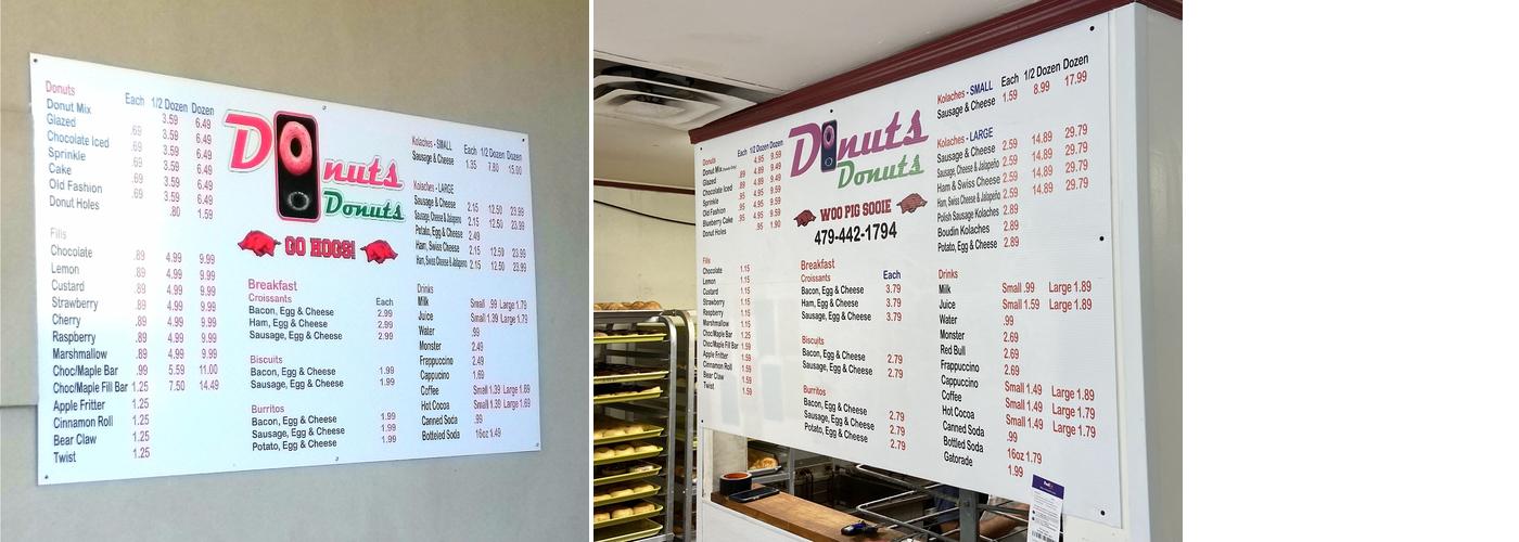 Donuts Donuts Menu