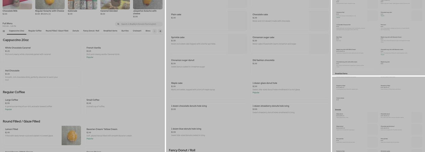 Bradley's Donuts Menu