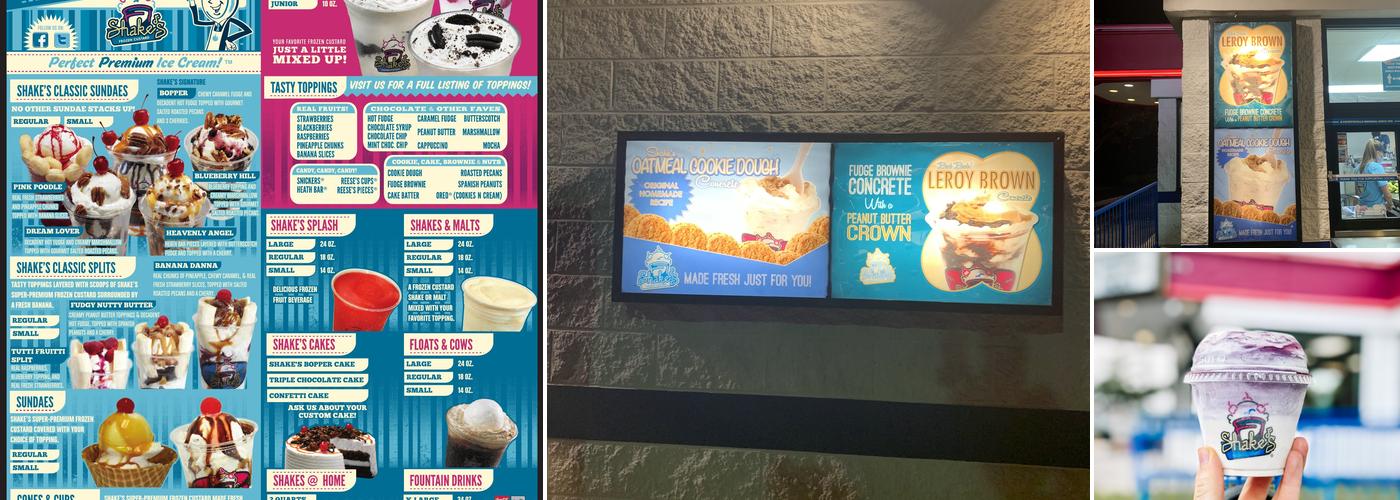 Shake's Frozen Custard Menu