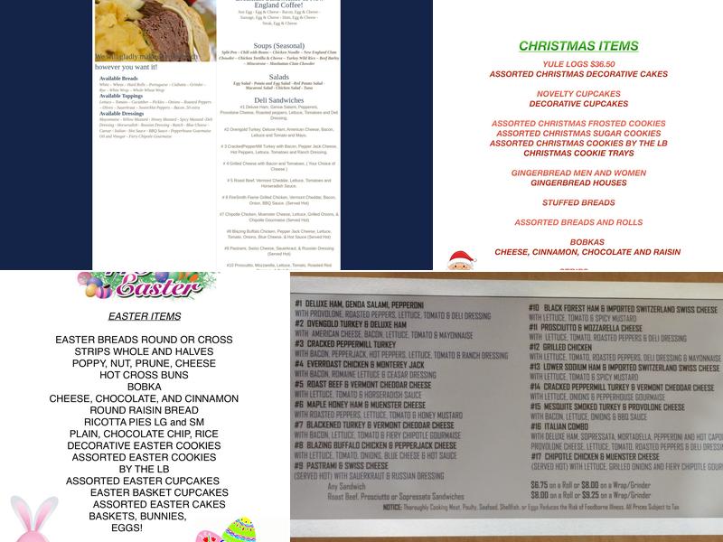 Purdy Hill Bakery & Deli LLC Menu