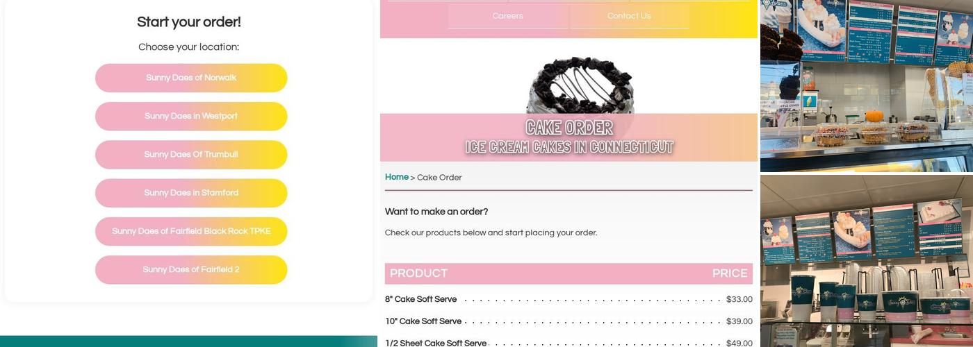 Sunny Daes Ice Cream Menu