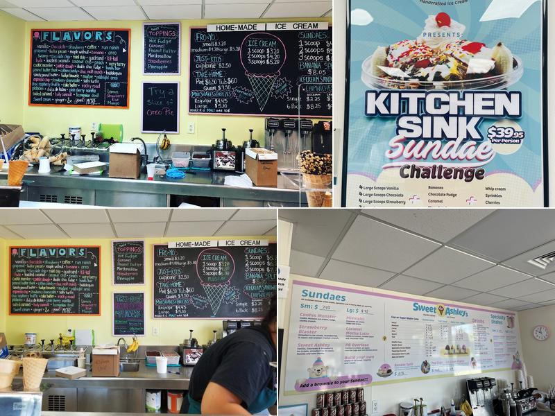 Sweet Ashley's Ice Cream Menu