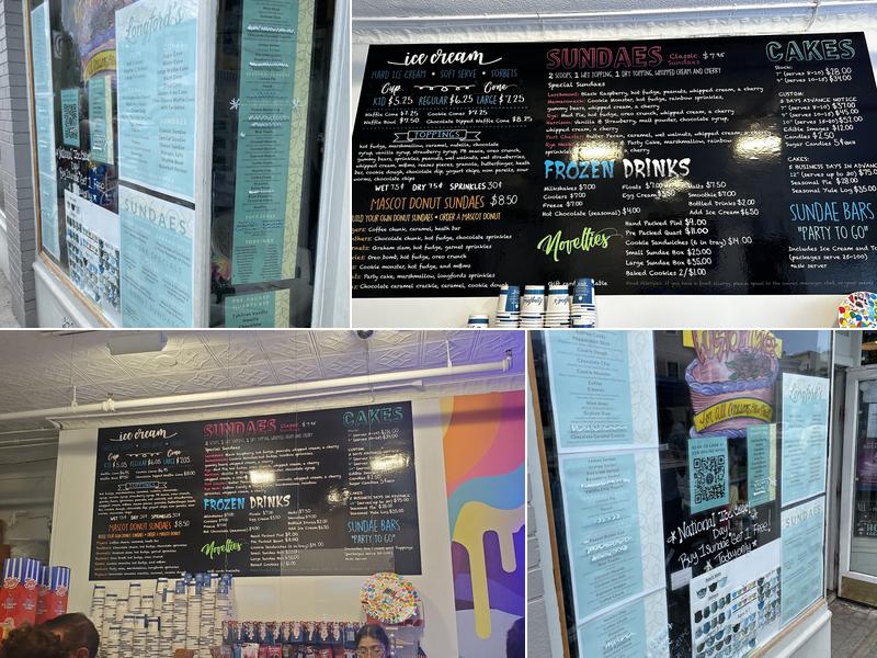 Longford's Ice Cream-RYE Menu