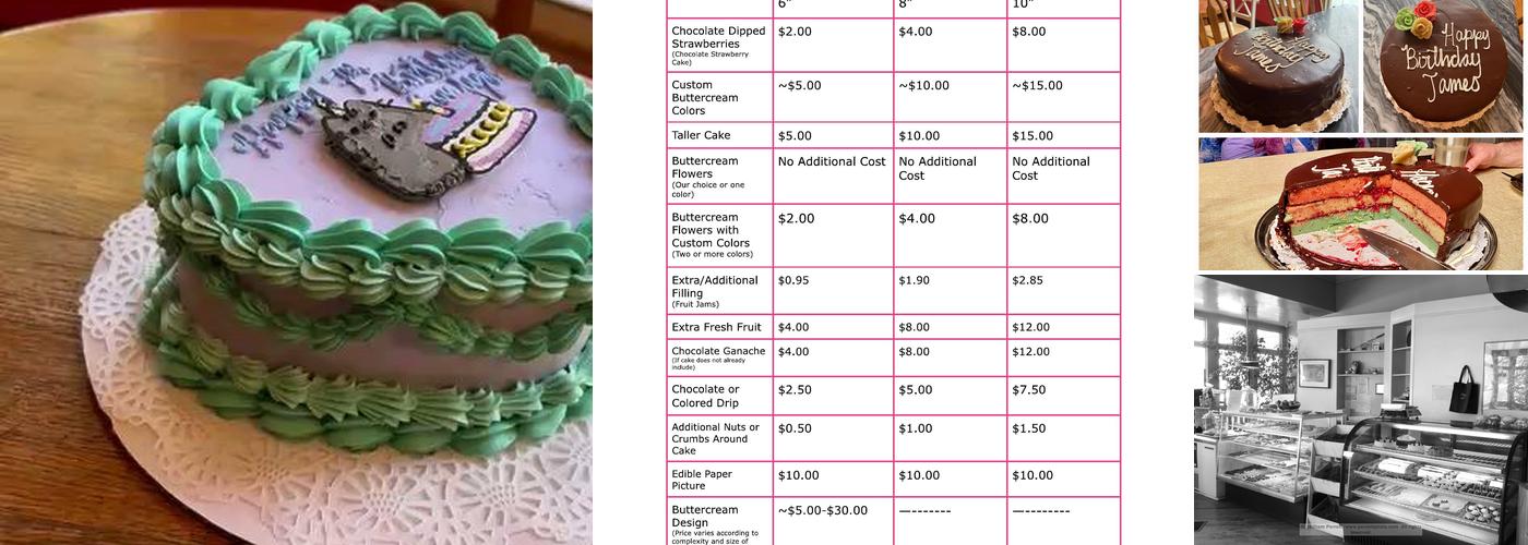 Marjolaine Pastry Shop Menu