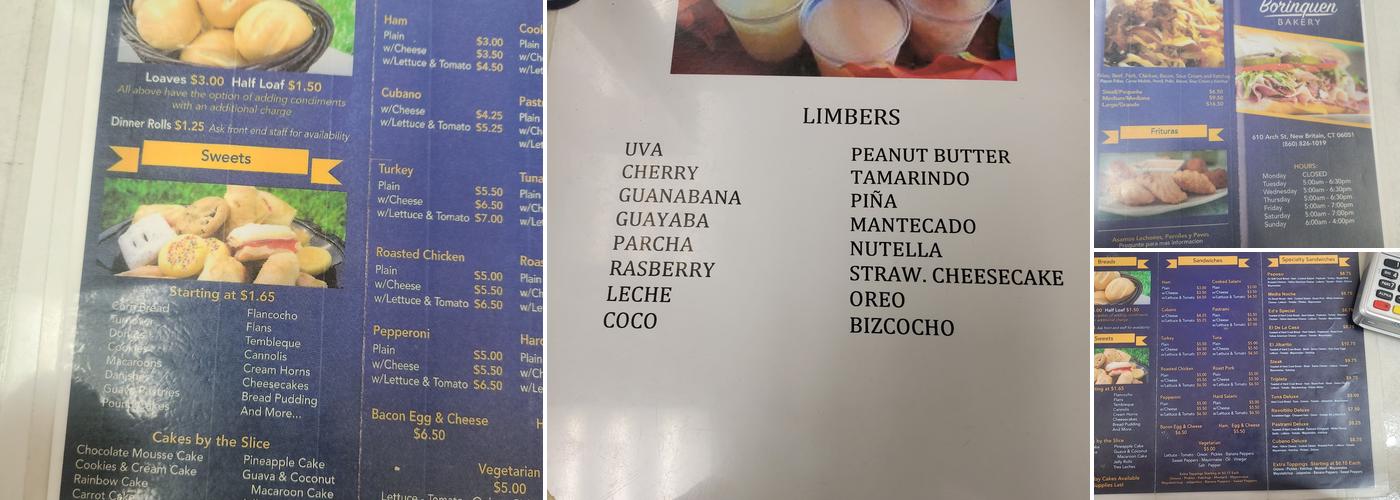 Borinquen Bakery Menu
