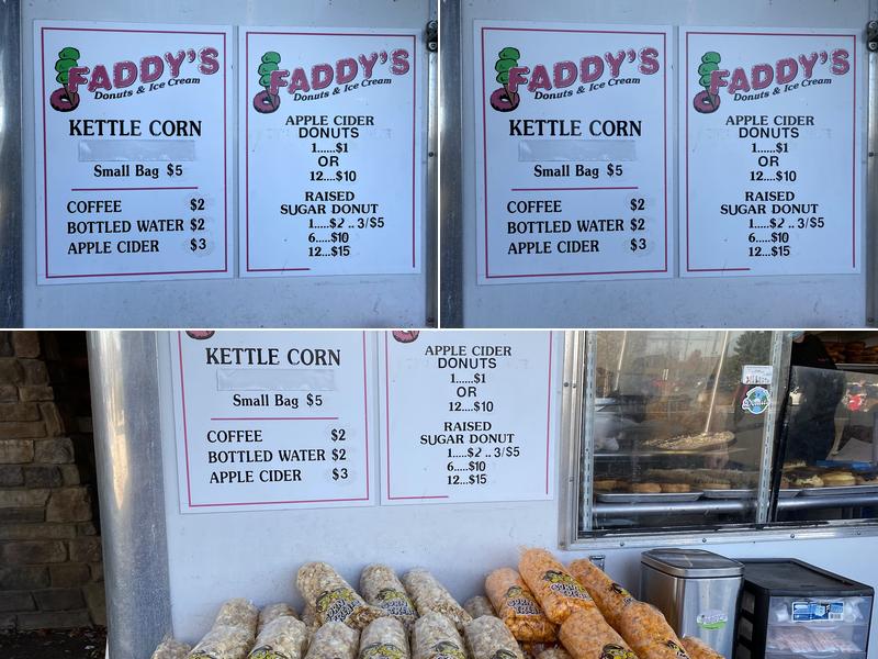 Faddy's Donuts Menu