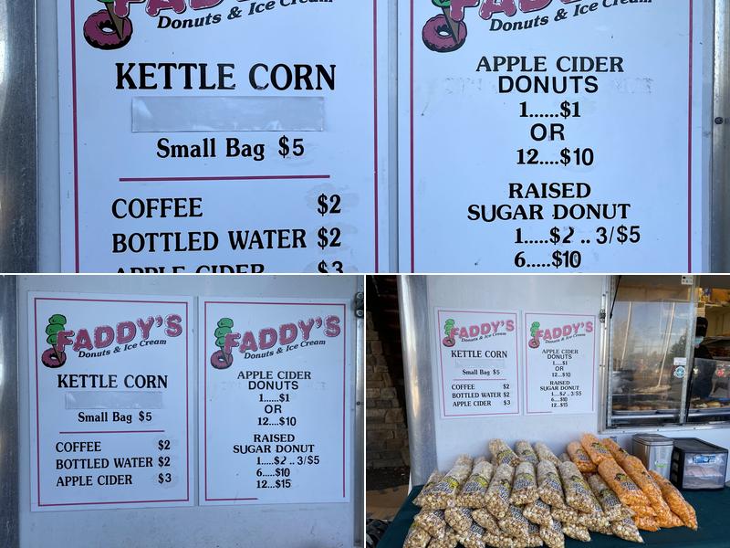 Faddy's Donuts Menu
