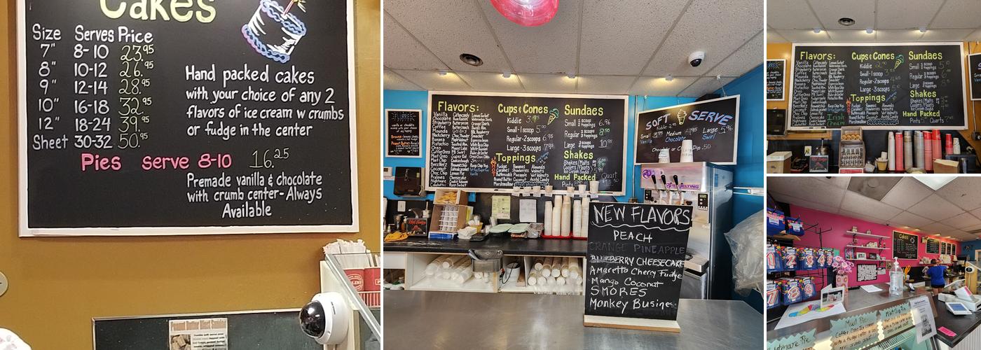 Praline's Ice Cream Menu