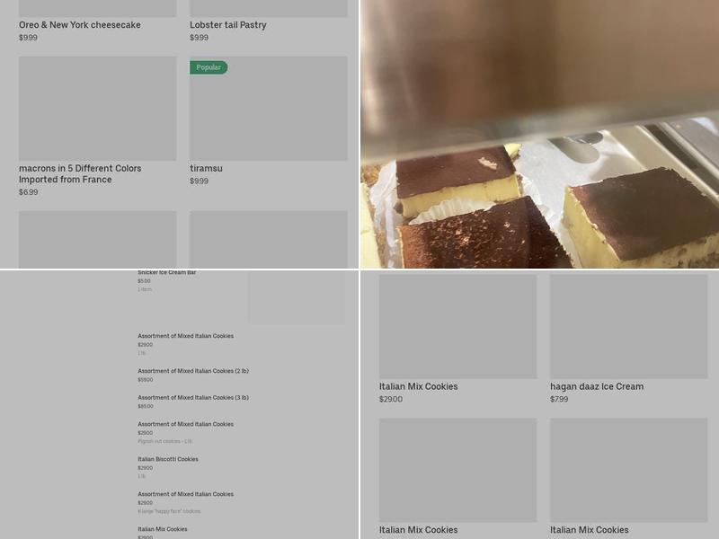 Sal's Pastry Shop Menu