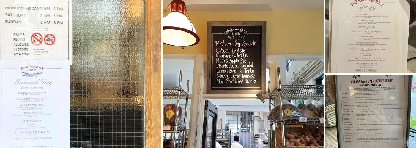 Balthazar Bakery Menu