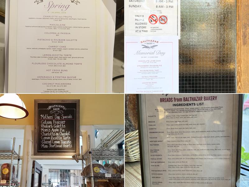 Balthazar Bakery Menu
