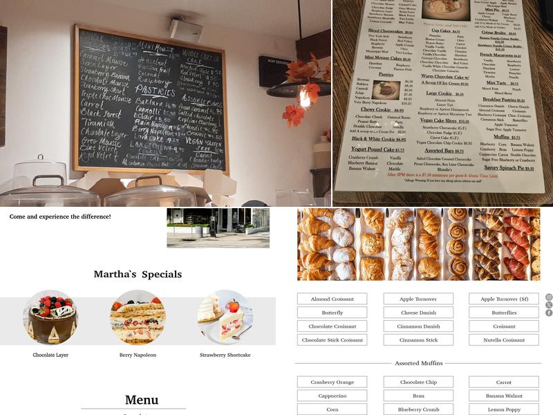 Martha's Country Bakery Menu