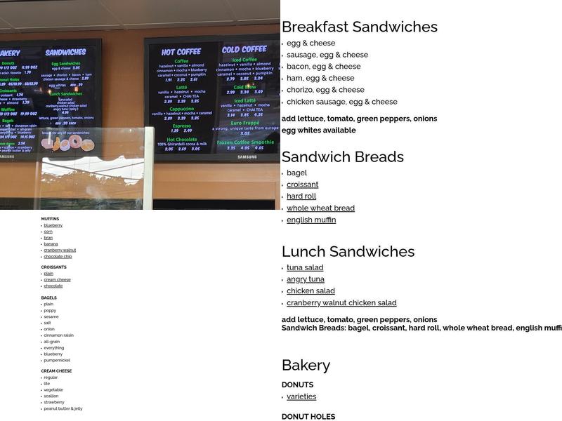 Donut Delight Menu