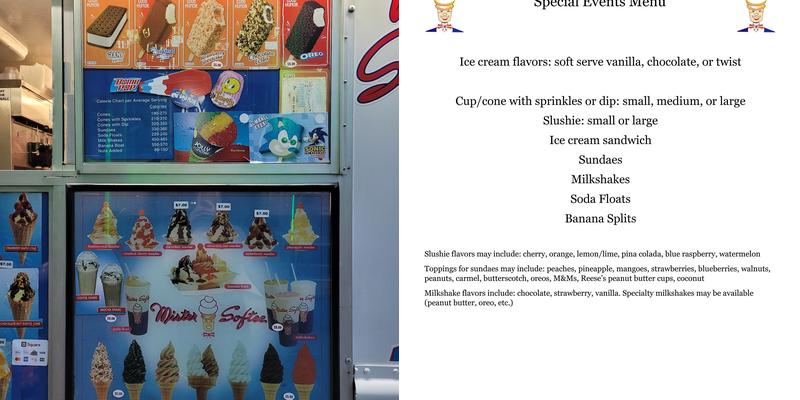 Mister Softee South CT Menu