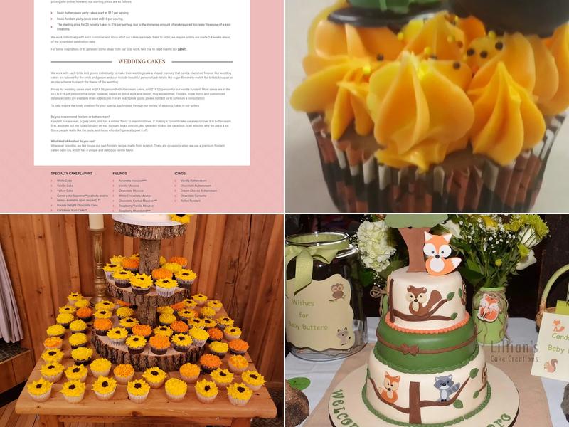 Lillian's Cake Creations Menu