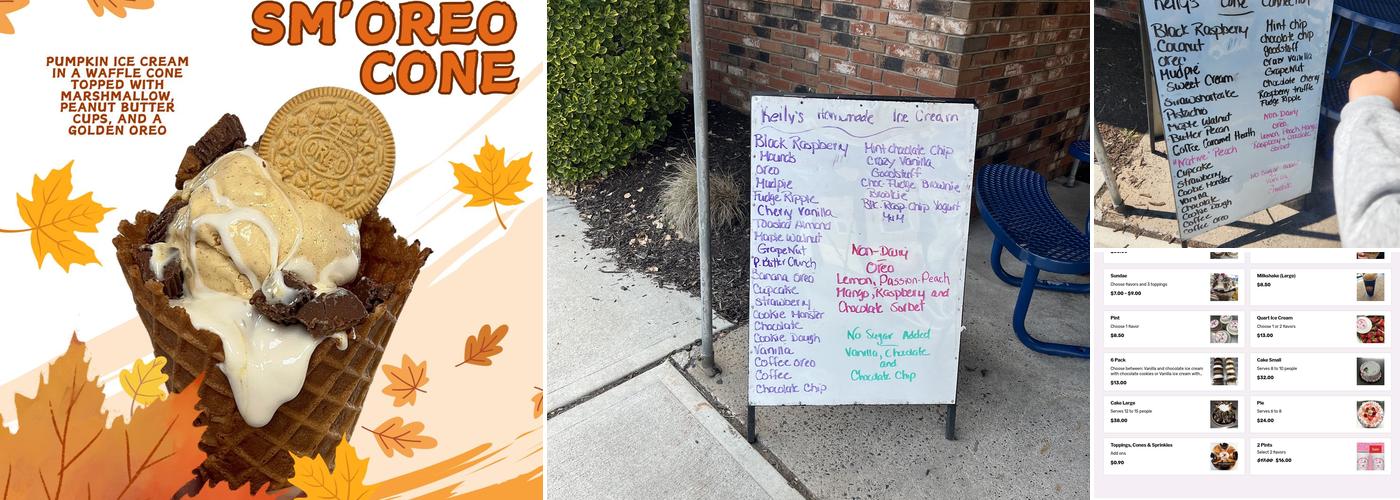 Kelly's Cone Connection Menu