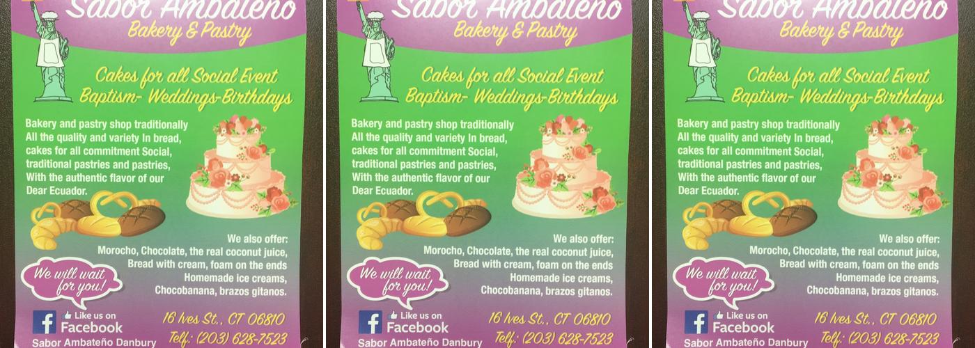 Sabor ambateno bakery Danbury Menu