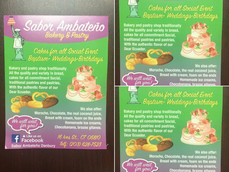 Sabor ambateno bakery Danbury Menu