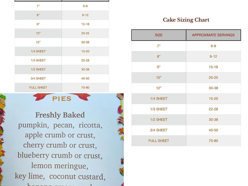 Varano Bakery Menu