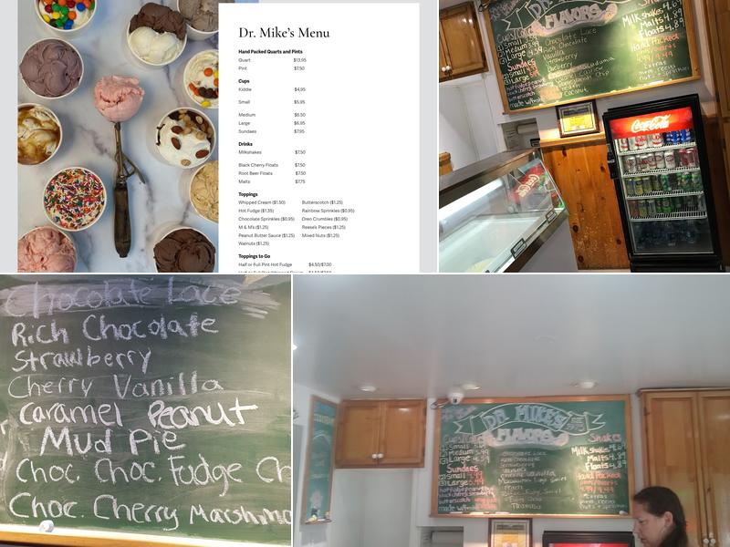 Dr Mike's Ice Cream Shop Menu