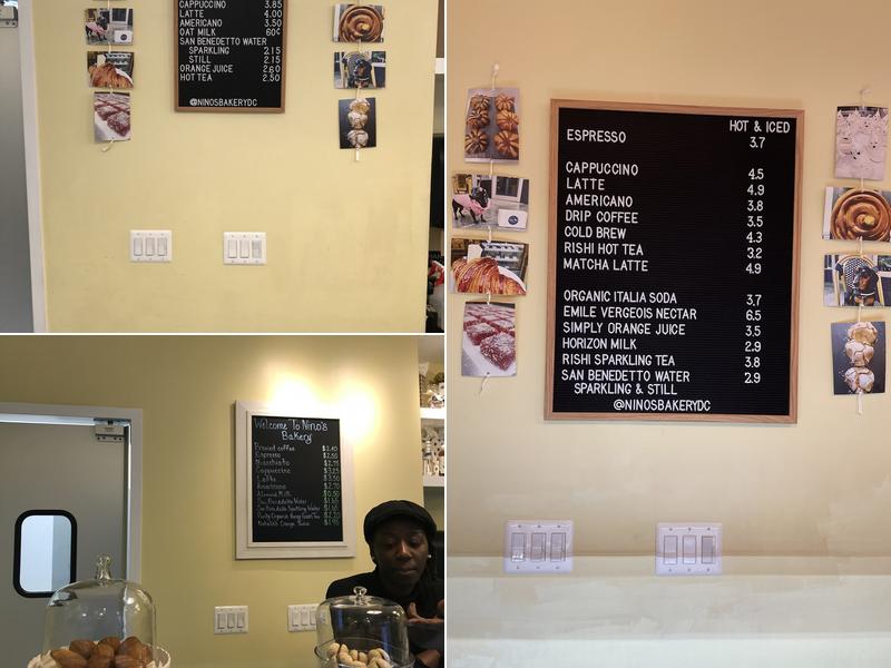 Nino's Bakery Menu