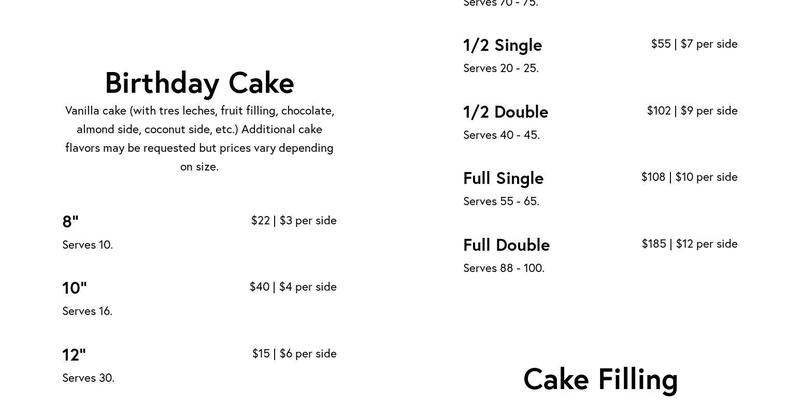 Kogibow Bakery Menu