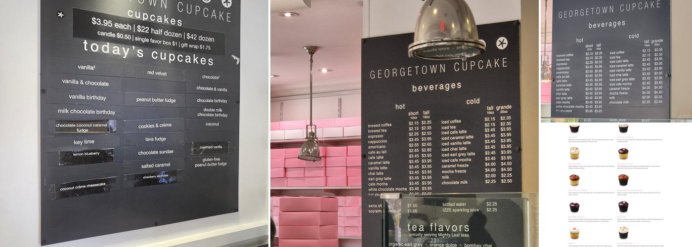 Georgetown Cupcake Menu