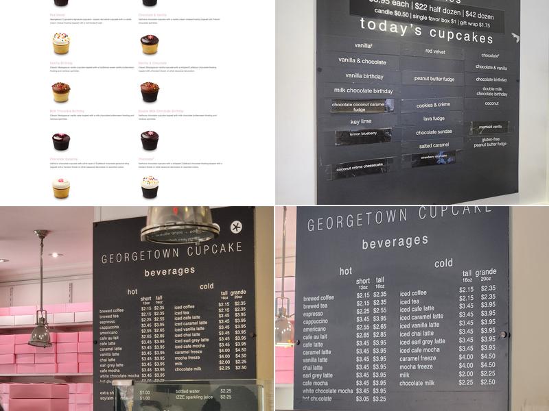 Georgetown Cupcake Menu