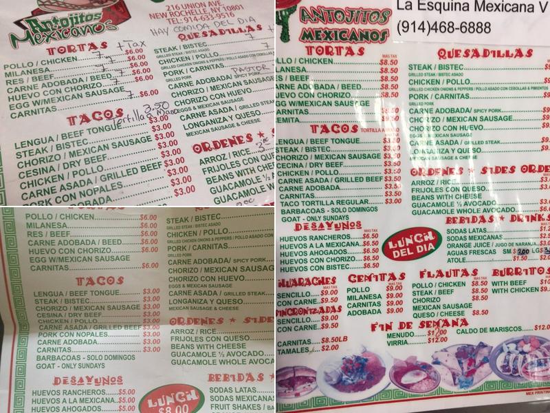 El Trigal Bakery Menu
