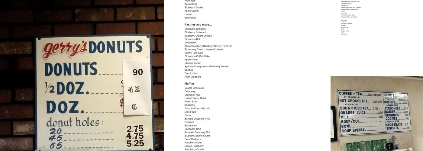 Gerry's Donuts Menu
