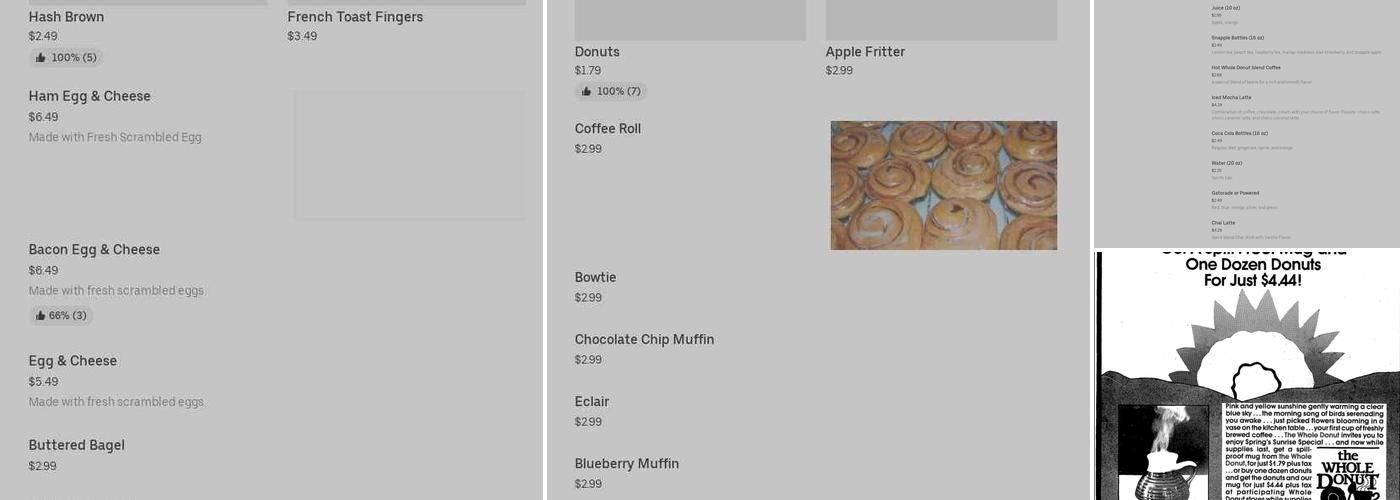 Whole Donut Menu