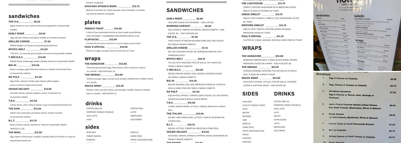 Lighthouse Bakery Menu