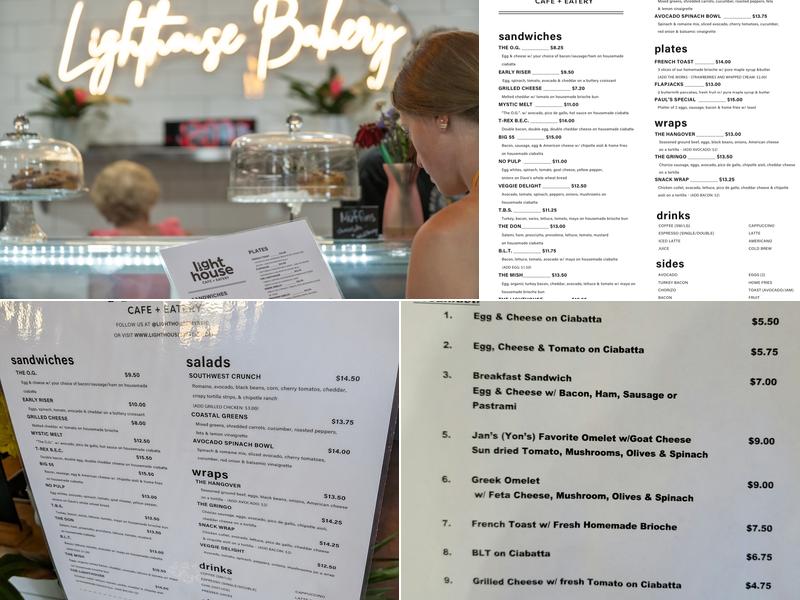 Lighthouse Bakery Menu
