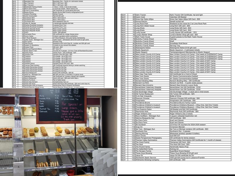Dixie Donuts Menu