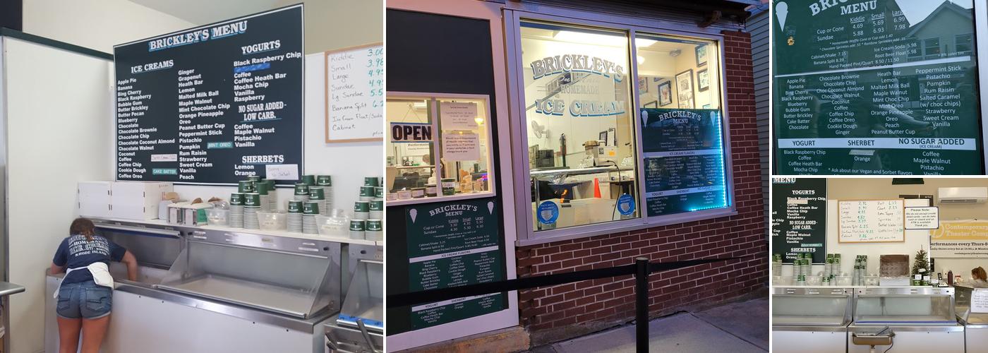 Brickley's Ice Cream Menu