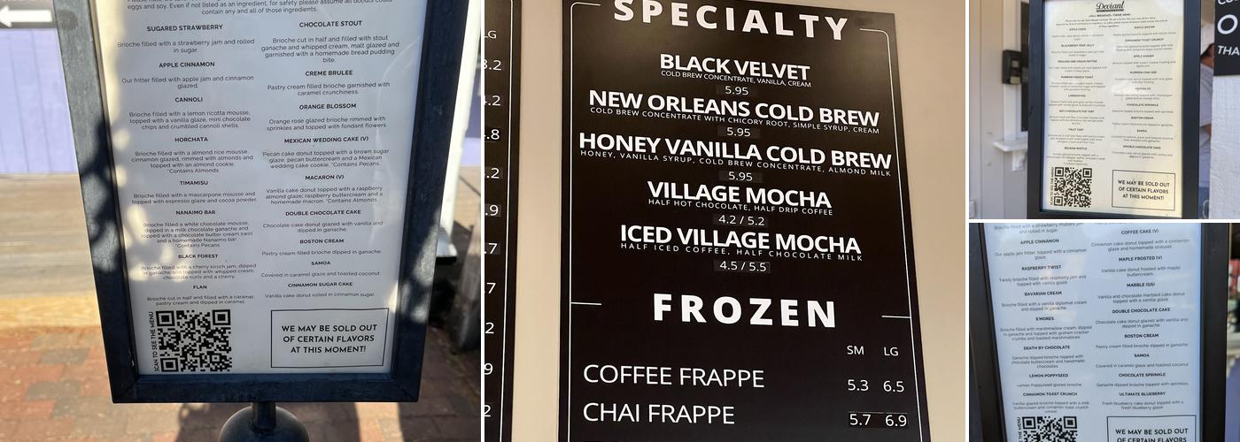 Deviant Donuts Menu