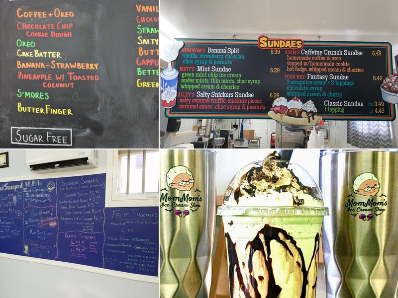 Mommom's Ice Cream Menu