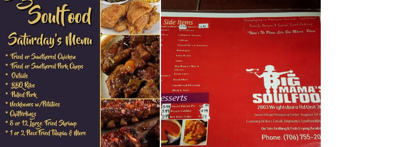 Big Mama's Incredible Edibles Menu