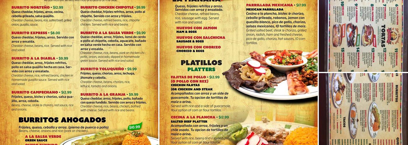 Los Claveles Bakery Menu
