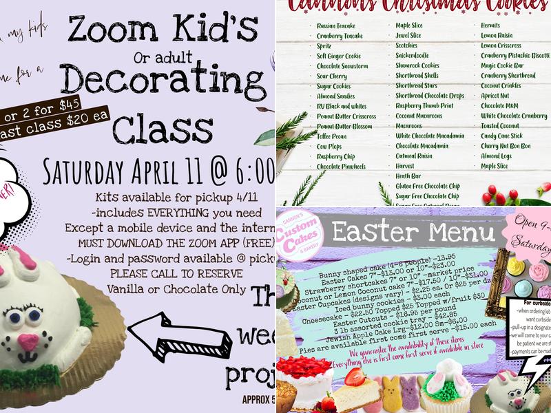 Cannon's Custom Cakes And Bakery Menu