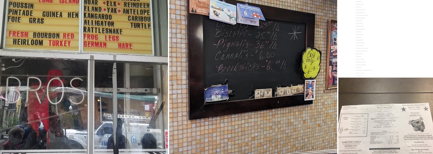 Sarcone's Bakery Menu